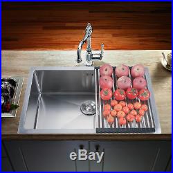 18 Gauge Undermount Stainless Steel Kitchen Sink Single Bowl 9 Deep with Grid