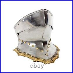 18 Gauge tinted Medieval Etched Burgonet Helmet Knight Helmet
