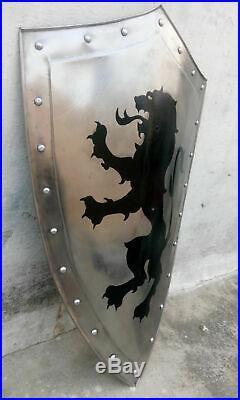 18 gauge Medieval Heater Roman Knight Templar Crusader Latin Warrior Lion Shield