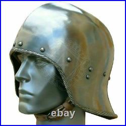 18 gauge Steel Medieval Knight Open German sallet Helmet Halloween Gift