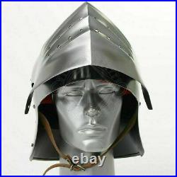 18 gauge Steel Medieval Knight Sallet Helmet last form Halloween Costume Gift
