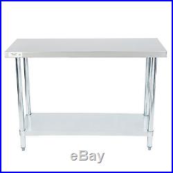 18 x 48 Stainless Steel Work Prep Shelf Table Commercial Restaurant 18 Gauge