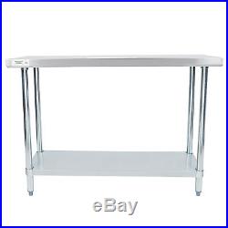 18 x 48 Stainless Steel Work Prep Shelf Table Commercial Restaurant 18 Gauge