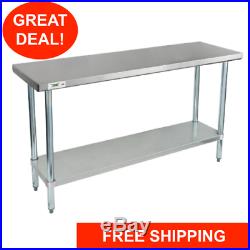 18 x 60 Stainless Steel Work Prep Shelf Table Commercial Restaurant 18 Gauge