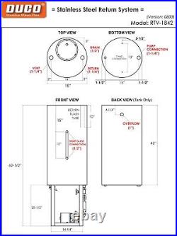 18x42 Stainless Steel (46 Gallon) Boiler Condensate Return Tank Complete Set