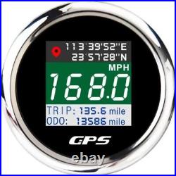 2 52MM GPS Speedometer 0-999MPH Tachometer Fuel Level Oil Pressure Temp Volt