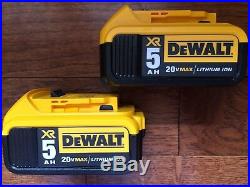 2 Brand New Dewalt 20 Volt 20v Max XR Li-Ion 5.0 AH Batteries DCB205 Fuel Gauge