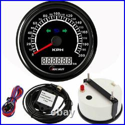 2 Gauge Set 0-200KMH GPS Speedometer 0-8000rpm Tachometer for Auto Boat Blue LED