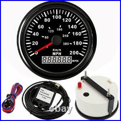 2 Gauge Set 0-200MPH GPS Speedometer 0-8000rpm Tachometer Red LED for Car Marine