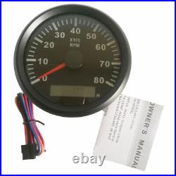 2 Gauge Set 0-200MPH GPS Speedometer 0-8000rpm Tachometer Red LED for Car Marine