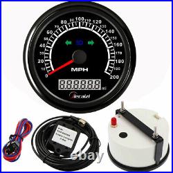 2 Gauge Set 0-200MPH GPS Speedometer 0-8000rpm Tachometer for Auto Boat Blue LED