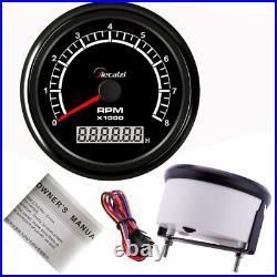 2 Gauge Set 0-200MPH GPS Speedometer 0-8000rpm Tachometer for Auto Boat Blue LED