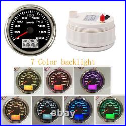 2 Gauge Set 200KMH GPS Speedometer 8000rpm Tachometer 7 Color Backlitht Car Boat