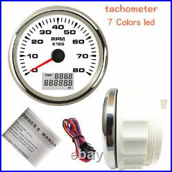 2 Gauge Set 35Knots 40MPH GPS Speedometer 8000rpm Tachometer 7 Colors LED Marine