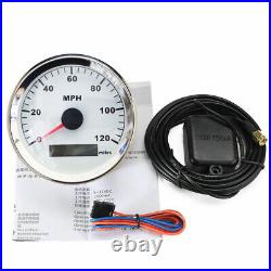 2 Gauge Set 85MM Car GPS Speedo 120MPH Odometer Tacho RPM8000 Pulse Signal White