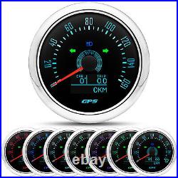 2 Gauge Set 85MM GPS Speedometer 0-160MPH Fuel Water Temp Press Volt with Sensor