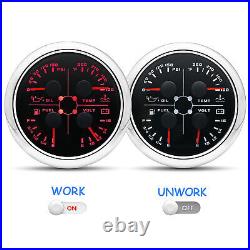 2 Gauge Set 85MM GPS Speedometer 0-160MPH Fuel Water Temp Press Volt with Sensor