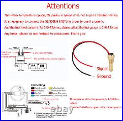 2 Gauge Set 85MM GPS Speedometer 0-160MPH Fuel Water Temp Press Volt with Sensor