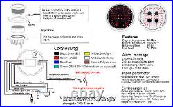 2 Gauge Set 85MM GPS Speedometer 0-160MPH Fuel Water Temp Press Volt with Sensor