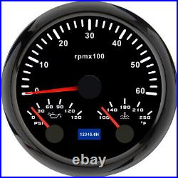 2 Gauge Set 85mm GPS Speedometer 0-120MPH/Fuel/Volt/Tacho/Oil/Temp with Senders