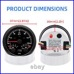 2 Gauge Set 85mm GPS Speedometer 0-120MPH/Fuel/Volt/Tacho/Oil/Temp with Senders