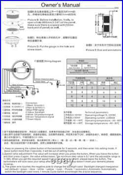 2 Gauge Set 85mm GPS Speedometer 0-120MPH/Fuel/Volt/Tacho/Oil/Temp with Senders
