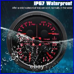 2 Gauge Set 85mm GPS Speedometer 0-120MPH & Fuel Water Temp Oil Press Volt US