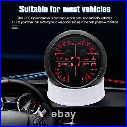 2 Gauge Set 85mm GPS Speedometer 0-120MPH & Fuel Water Temp Oil Press Volt US