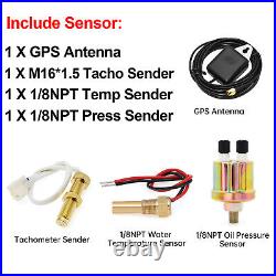 2 Gauge Set 85mm GPS Speedometer 0-120MPH & Fuel Water Temp Oil Press Volt US