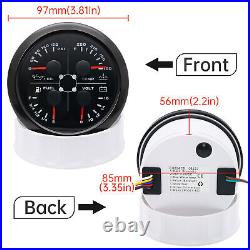 2 Gauge Set 85mm GPS Speedometer 0-120MPH & Fuel Water Temp Oil Press Volt US