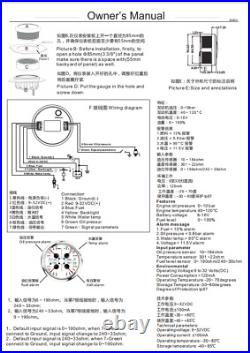 2 Gauge Set 85mm GPS Speedometer 0-120MPH & Fuel Water Temp Oil Press Volt US