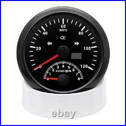 2 Gauge Set 85mm GPS Speedometer 0-120MPH & Fuel Water Temp Oil Press Voltmeter