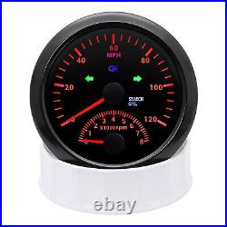 2 Gauge Set 85mm GPS Speedometer 0-120MPH & Fuel Water Temp Oil Press Voltmeter