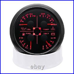 2 Gauge Set 85mm GPS Speedometer 0-120MPH & Fuel Water Temp Oil Press Voltmeter