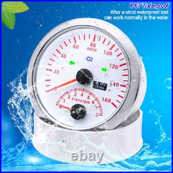 2 Gauge Set 85mm GPS Speedometer 0-160MPH & 85mm Fuel Water Temp Oil Press Volt