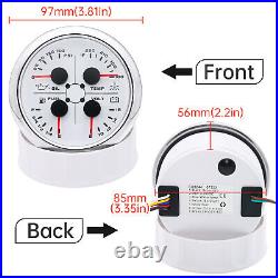 2 Gauge Set 85mm GPS Speedometer 0-160MPH & 85mm Fuel Water Temp Oil Press Volt