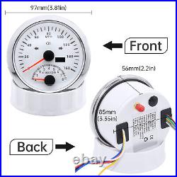 2 Gauge Set 85mm GPS Speedometer 0-160MPH & 85mm Fuel Water Temp Oil Press Volt