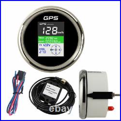 2 Gauge Set Black GPS Speedometer Volt 8000rpm Tachometer White LED for Car Boat