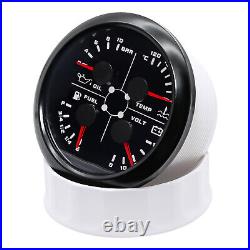 2 Gauge Set GPS Speedometer 0-200KM/H 0-8000RPM withTacho Fuel Volt Oil Temp Black