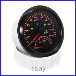 2 Gauge Set GPS Speedometer 0-200KM/H 0-8000RPM withTacho Fuel Volt Oil Temp Black