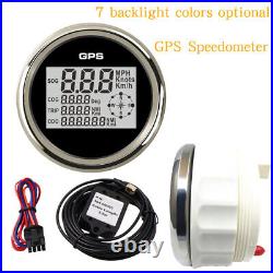 2 Gauge Set GPS Speedometer 8000rpm Tachometer 7 Color LED US STOCK for Car Boat