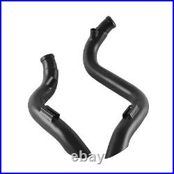 2 O. D LAF Exhaust Pipes with Flange Kits for Harley Sportster Dyna Matte Black