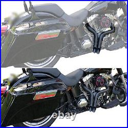 2 O. D LAF Exhaust Pipes with Flange Kits for Harley Sportster Dyna Matte Black