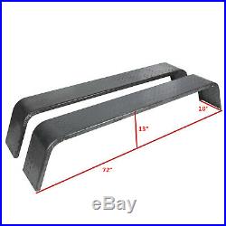 (2)- Steel 14 Gauge Diamond Tread Plate Tandem Axle Trailer Fenders 10x72x13