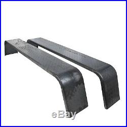 (2)- Steel 14 Gauge Diamond Tread Plate Tandem Axle Trailer Fenders 10x72x13