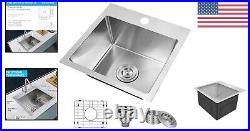 20 Gauge Stainless Steel Top-Mount Workstation Sink with Accessories, 15-Inch