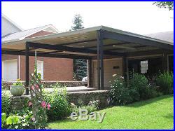 20' x 20' Wall Attached Steel W Pan Carport Kit (26 gauge), Patio Cover Kit