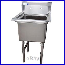 23 16-Gauge Stainless Steel One Compartment Commercial Restaurant Mop Prep Sink
