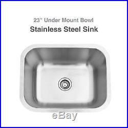 23x18'' Stainless Steel Kitchen Undermount Sink 16 Gauge Single Bowl 9'' Deep