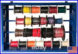 (24) Automotive Primary Wire 10-22 Gauge 100 FT Steel Spool Rack Assortment USA